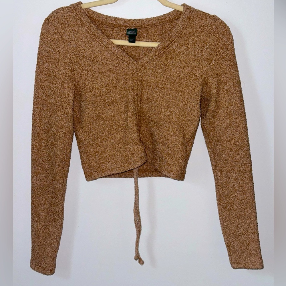 Cozy Brown Knit Sweater Top